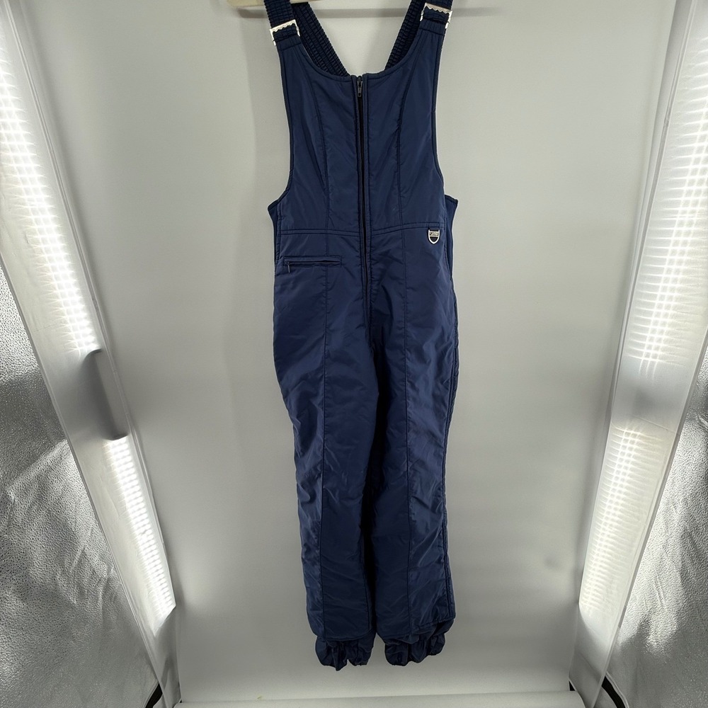 Vintage SKYR Scandia‎ Women's XL Navy Insulated Snow Bib Ski Overalls Hong Kong
